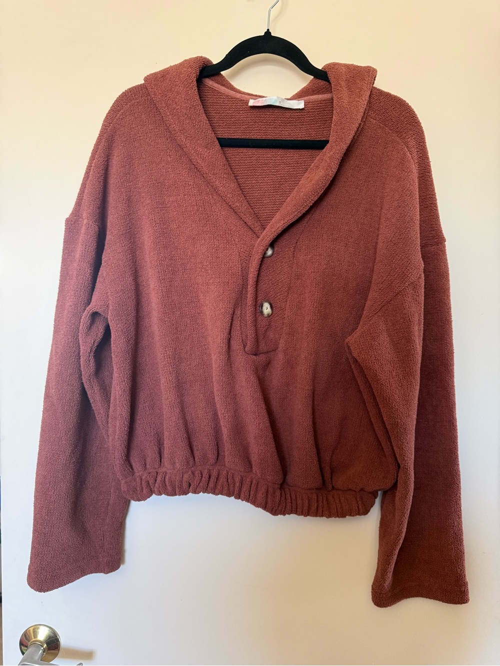 Free People Beach Bino Pullover in Burgundy Road Size Medium